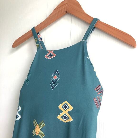 Patagonia spaced out tasmanian teal dress size xs aztec pattern built in bra - Picture 5 of 11